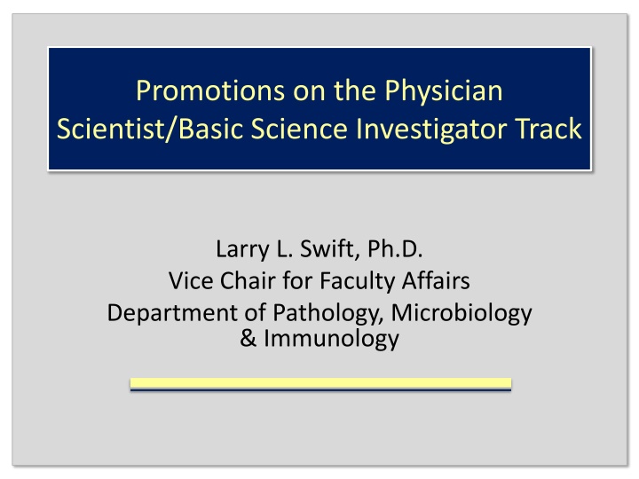 promotions on the physician scientist basic