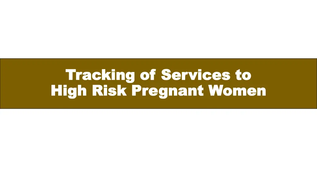 tracking of services to tracking of services