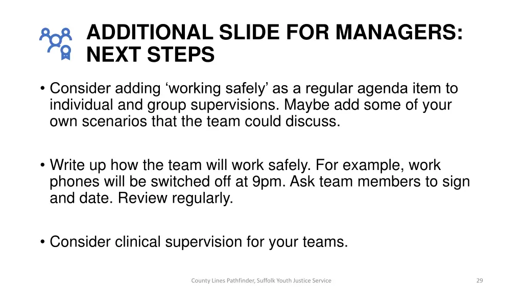 additional slide for managers next steps