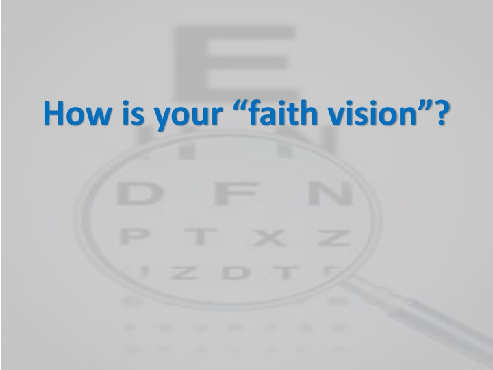 how is your faith vision