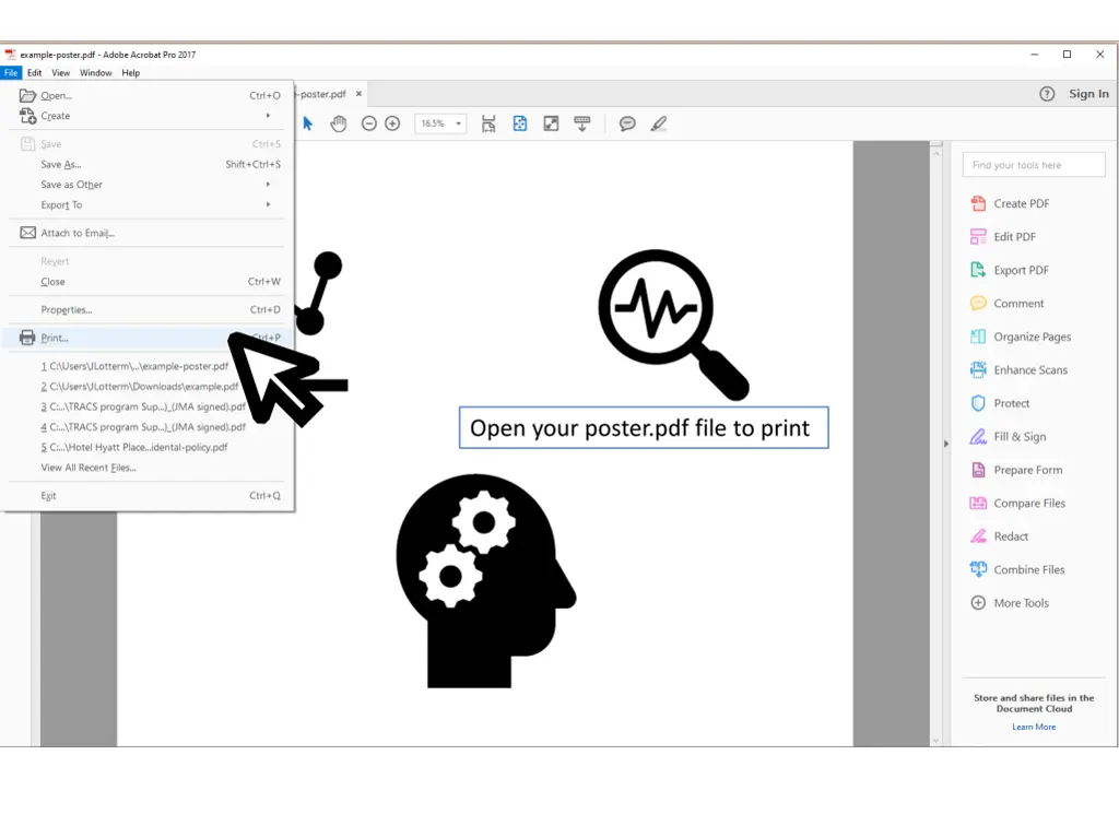 open your poster pdf file to print