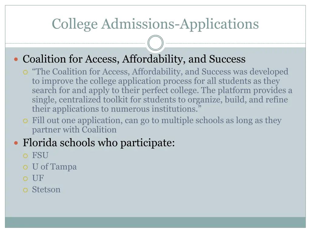 college admissions applications 2