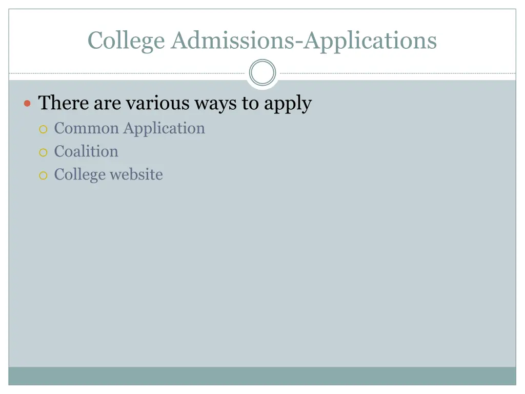college admissions applications