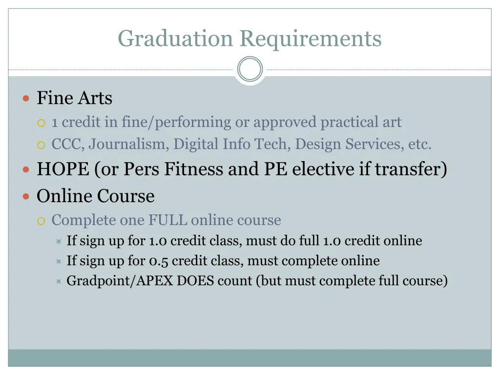 graduation requirements 2