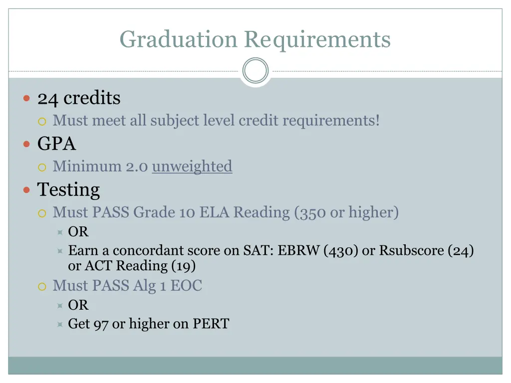 graduation requirements