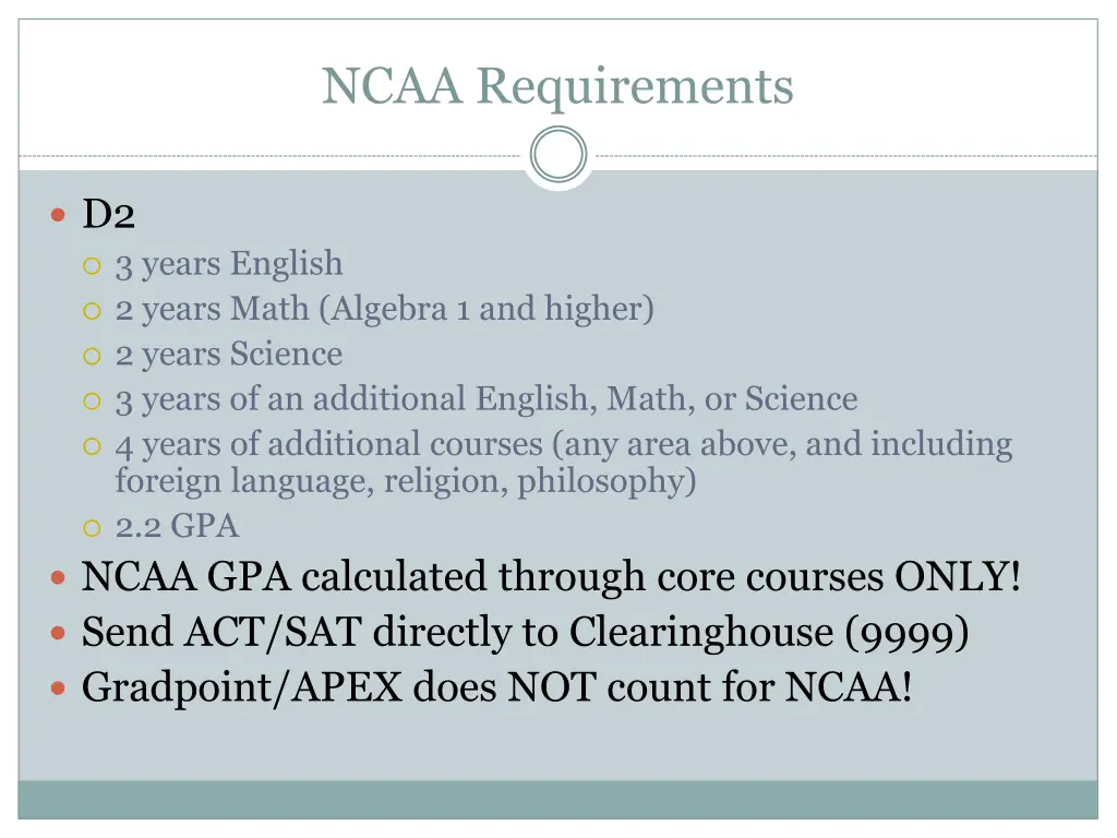 ncaa requirements 1