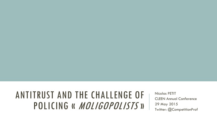 antitrust and the challenge of policing