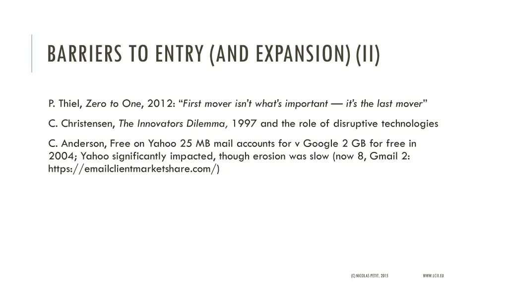 barriers to entry and expansion ii 1