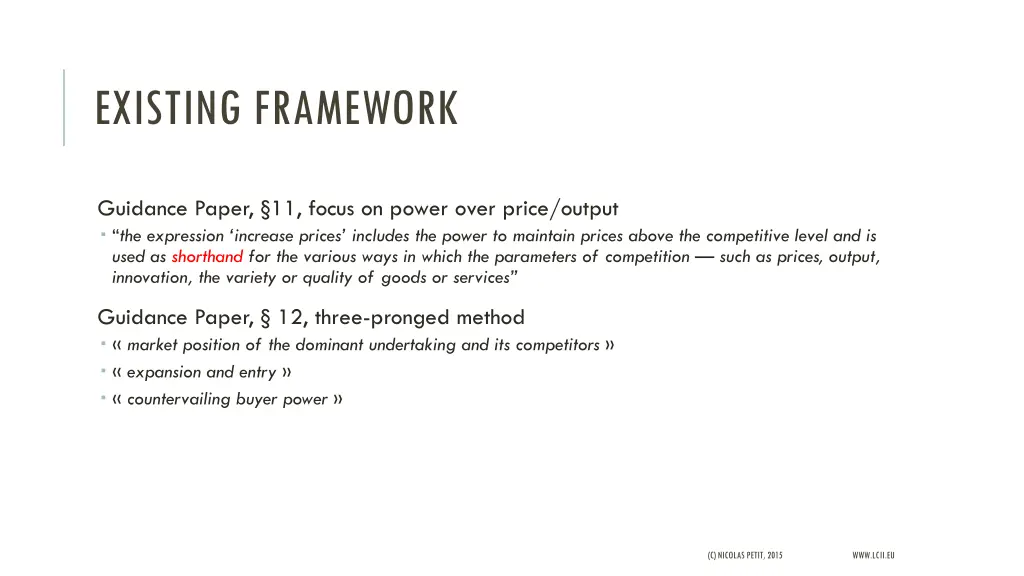 existing framework