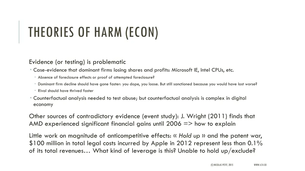 theories of harm econ 1