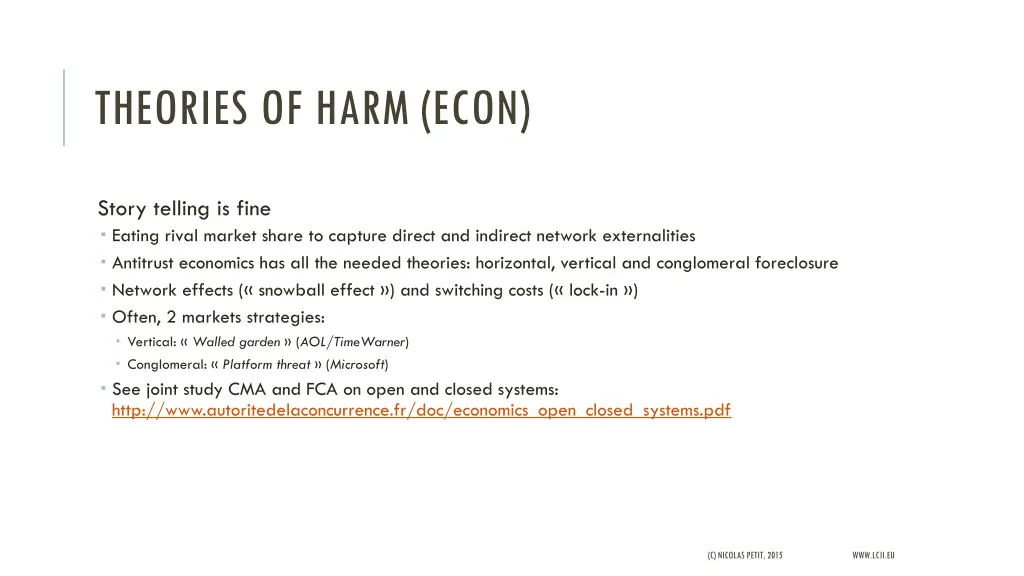 theories of harm econ