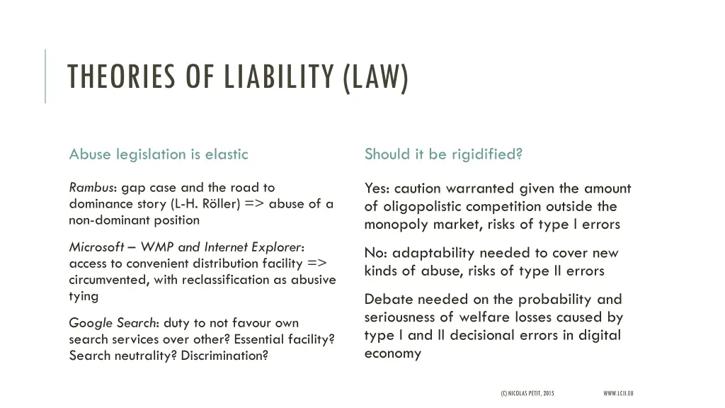 theories of liability law