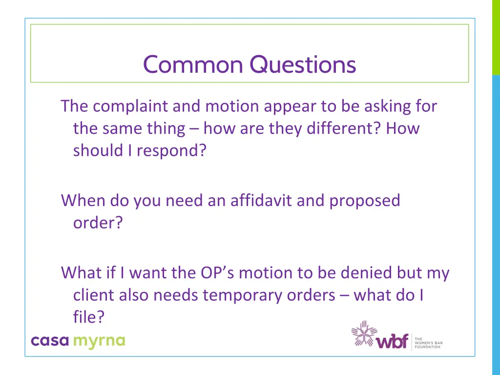common questions