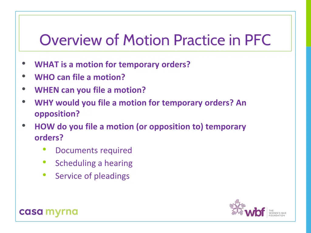 overview of motion practice in pfc