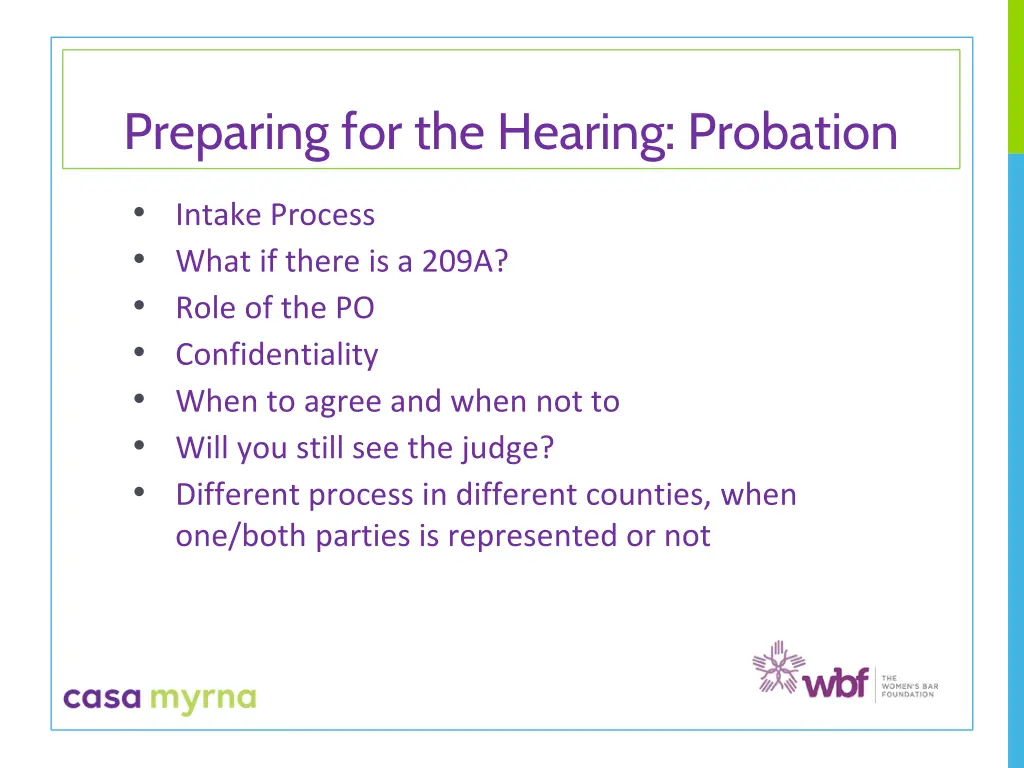 preparing for the hearing probation