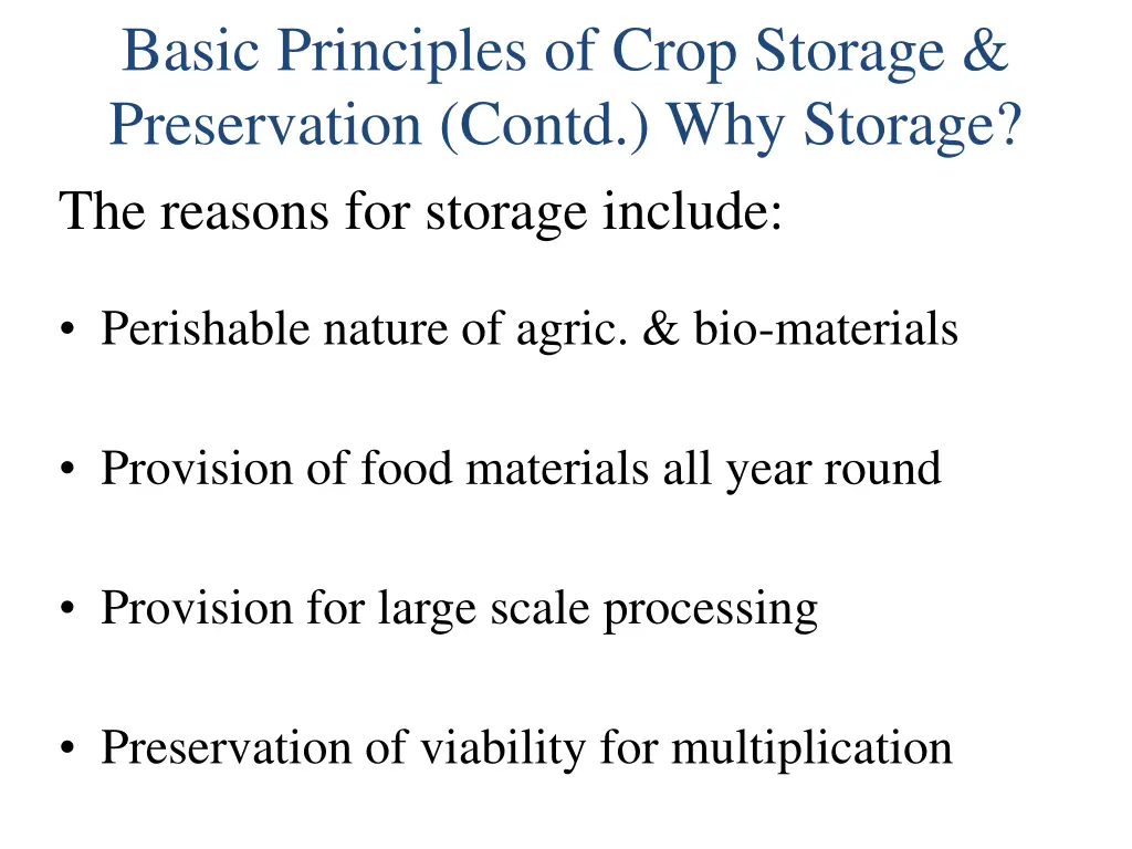 basic principles of crop storage preservation 1
