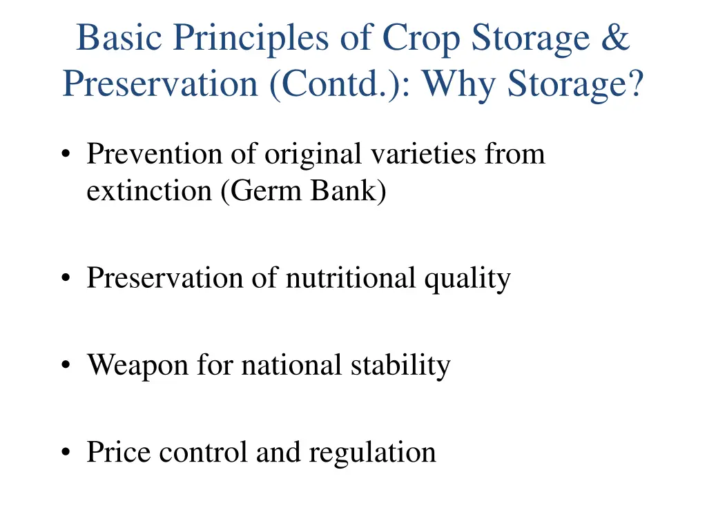 basic principles of crop storage preservation 2