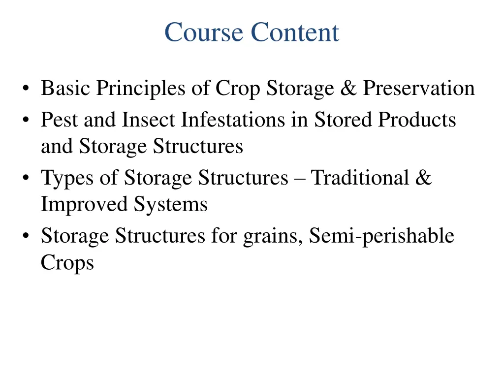 course content