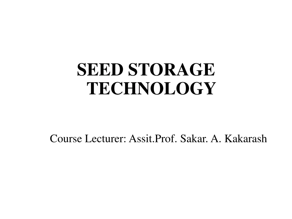 seed storage technology