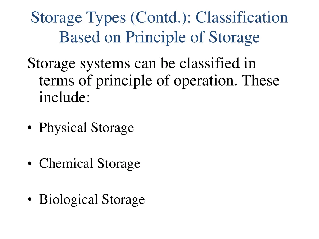 storage types contd classification based 1