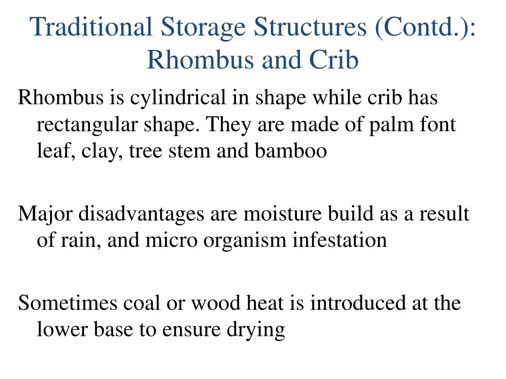 traditional storage structures contd rhombus 1