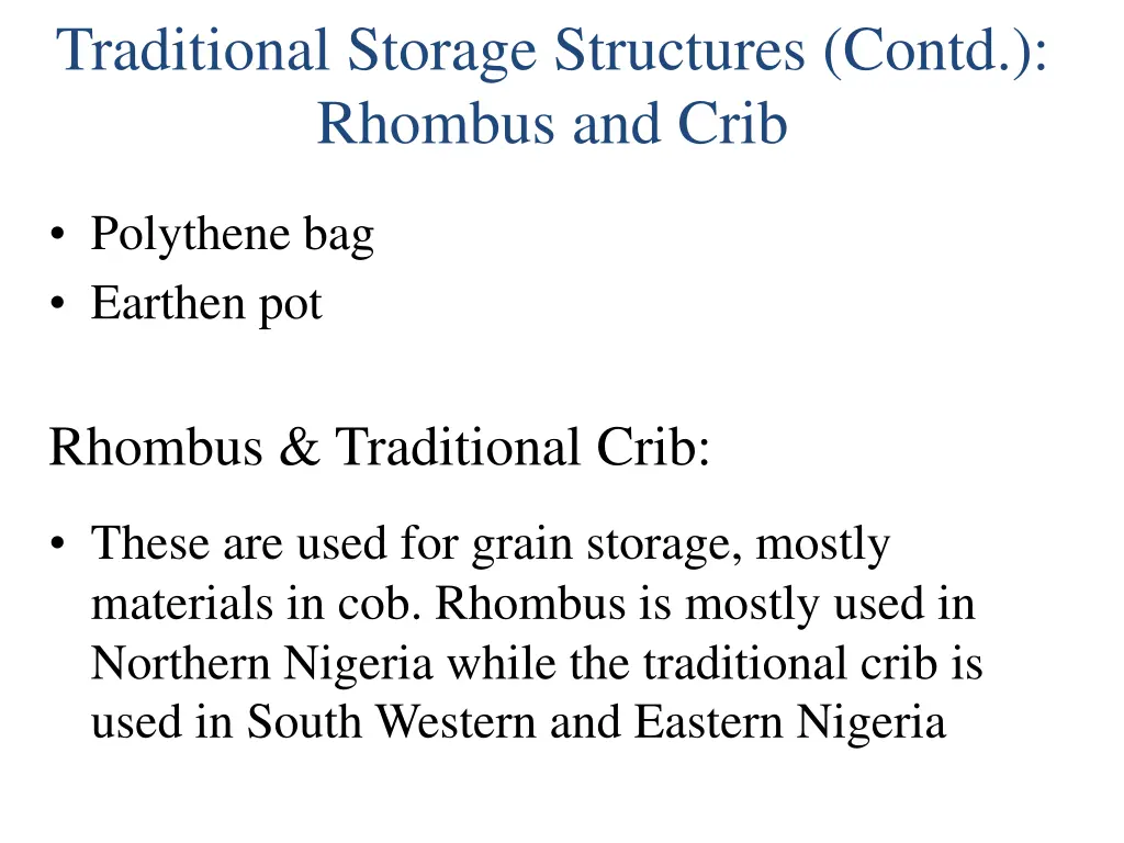 traditional storage structures contd rhombus