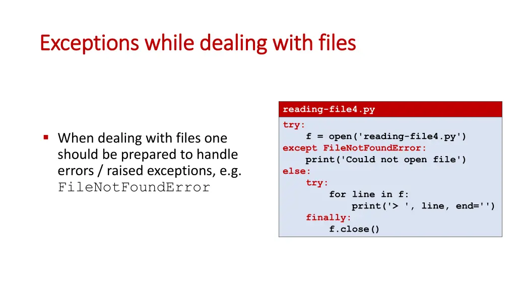 exceptions exceptions while