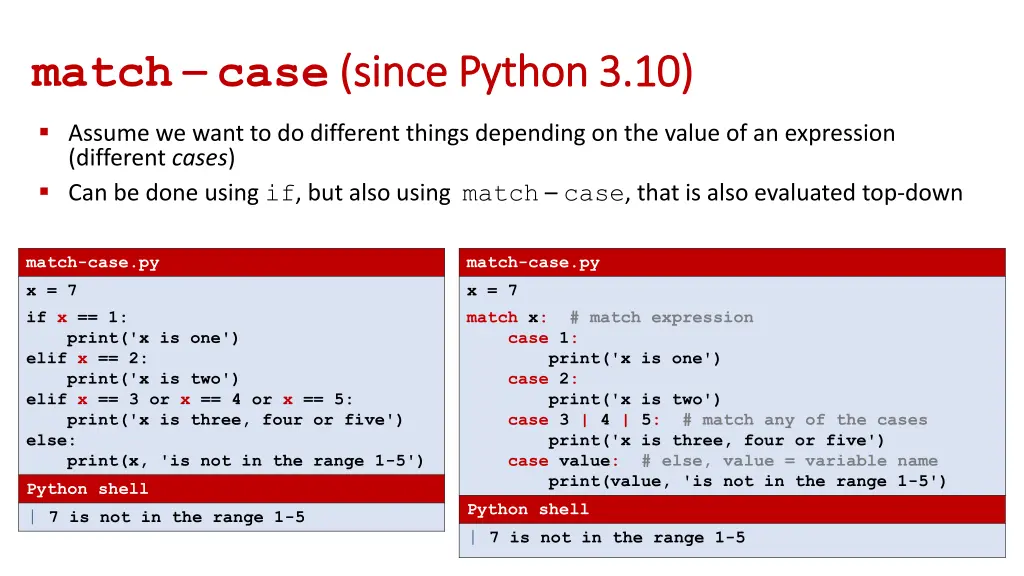 match case since