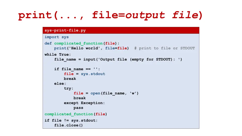 print file output file