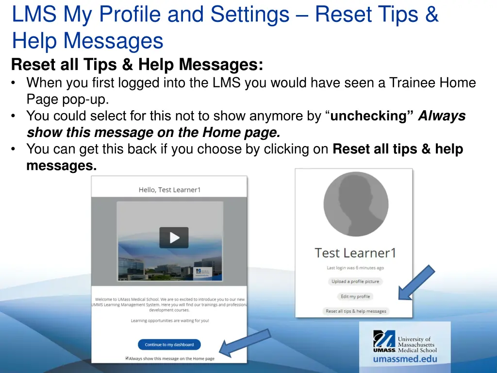lms my profile and settings reset tips help