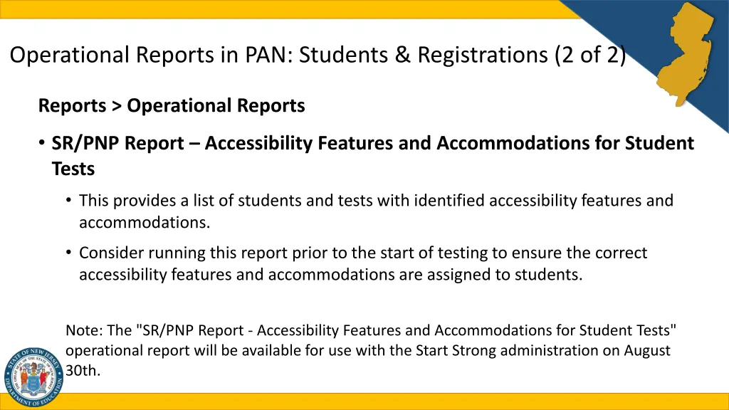 operational reports in pan students registrations 1