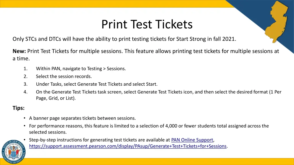 print test tickets