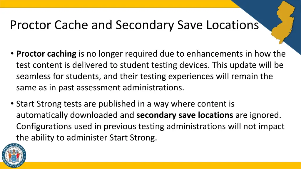 proctor cache and secondary save locations