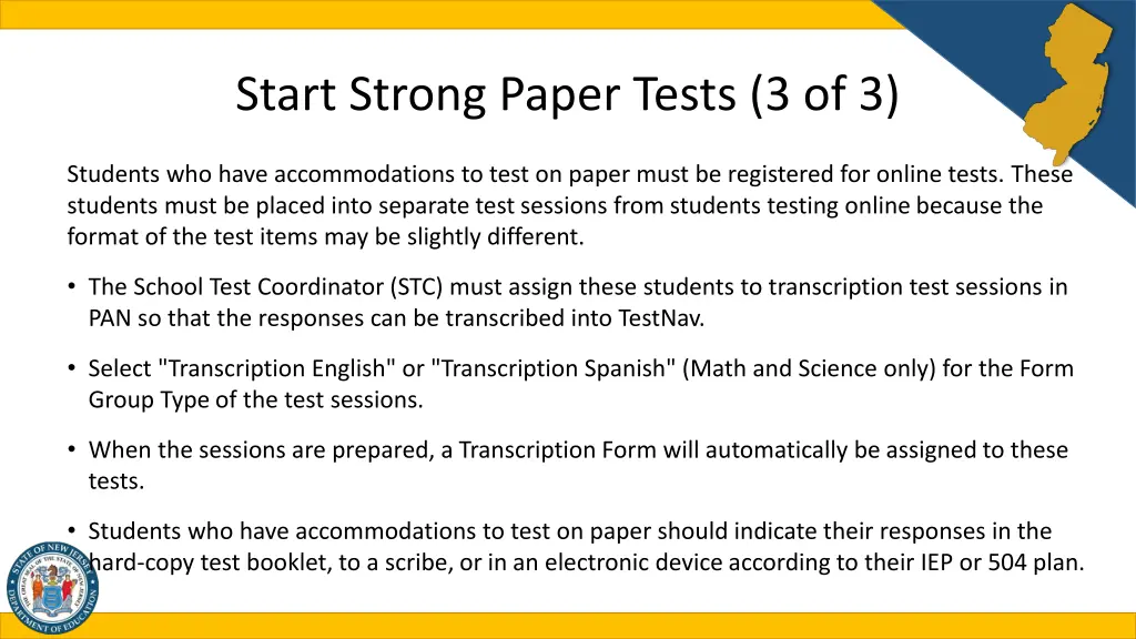 start strong paper tests 3 of 3
