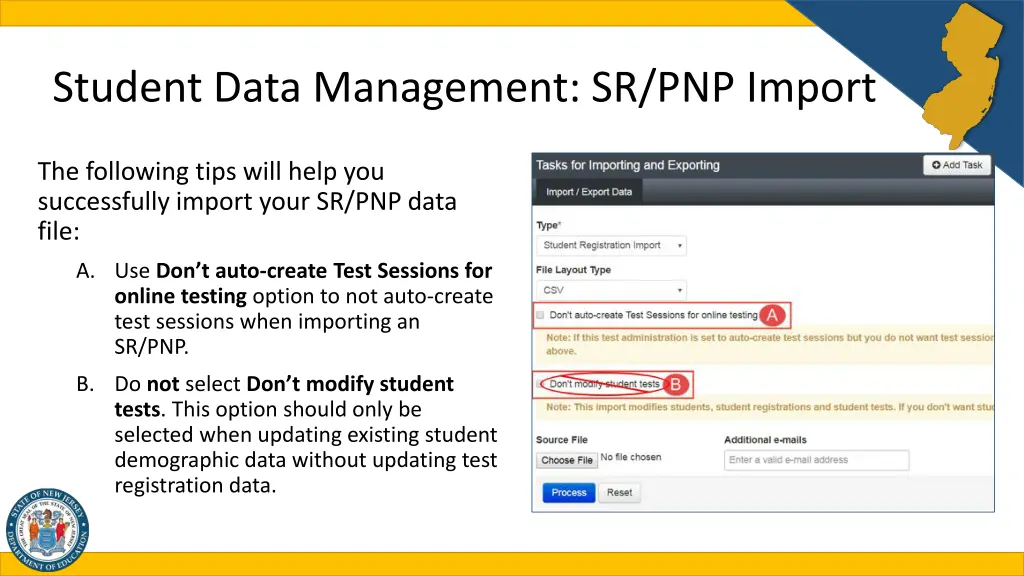 student data management sr pnp import