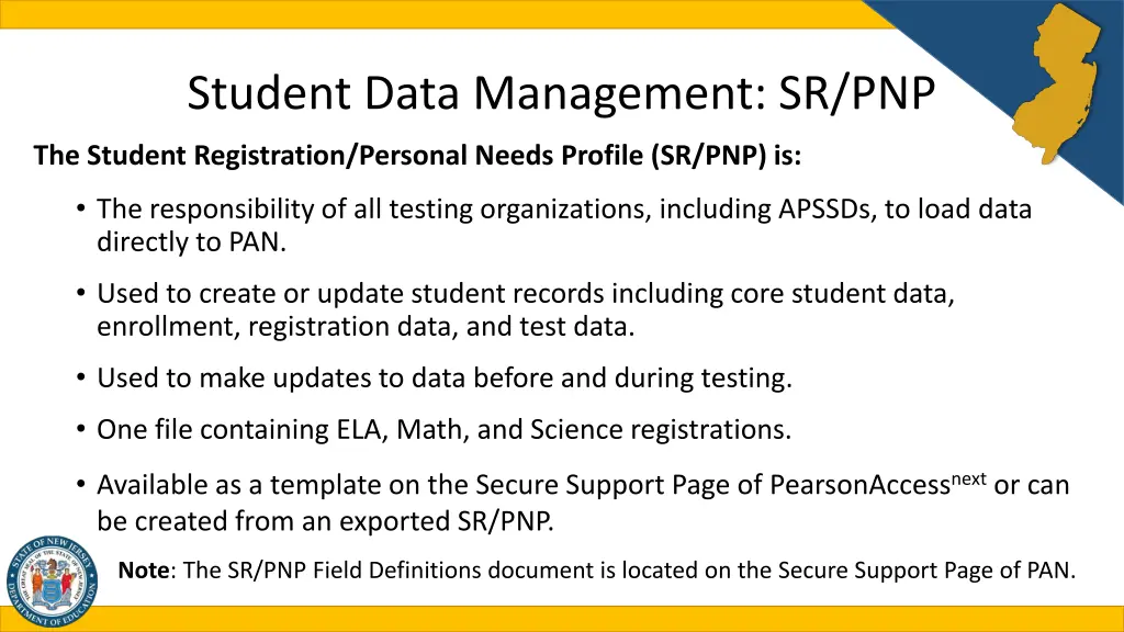 student data management sr pnp