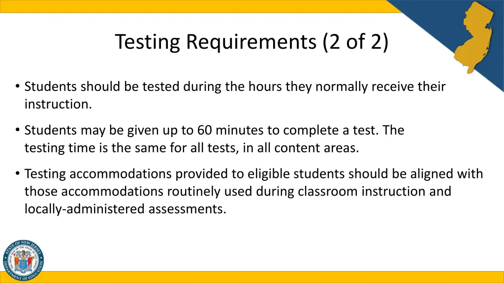 testing requirements 2 of 2