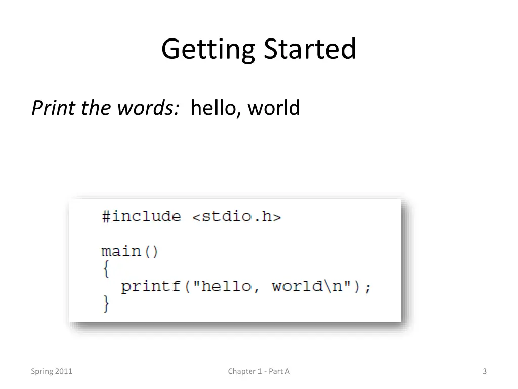 getting started
