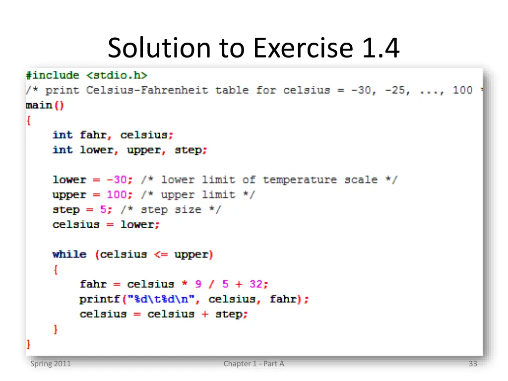 solution to exercise 1 4