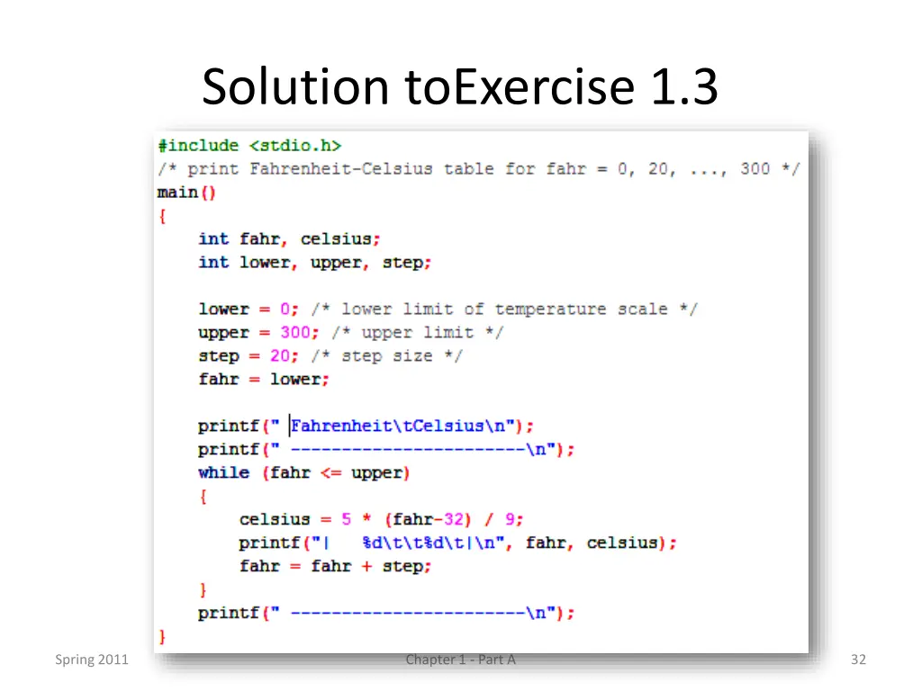 solution toexercise 1 3