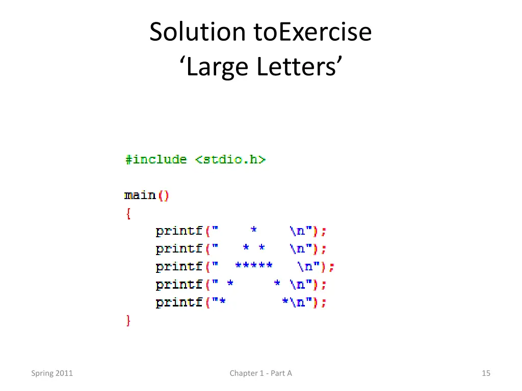 solution toexercise large letters