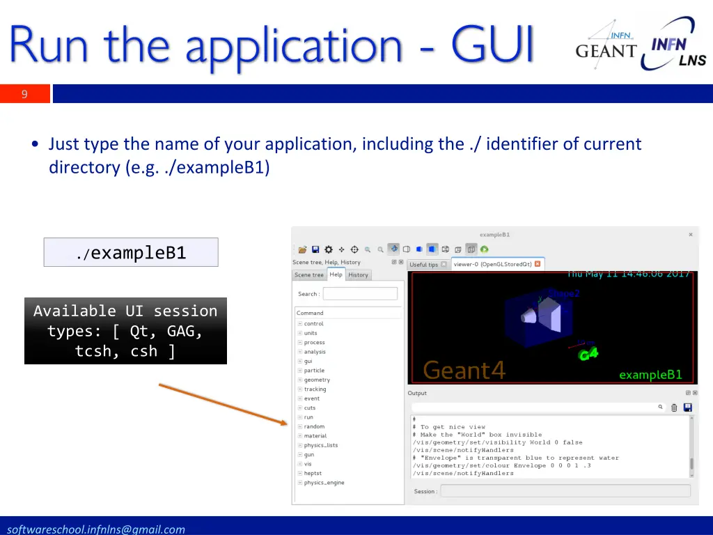 run the application gui