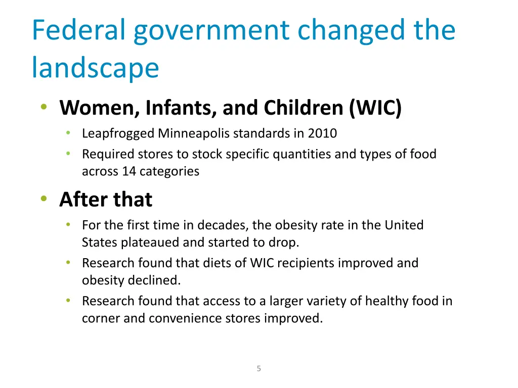 federal government changed the landscape women