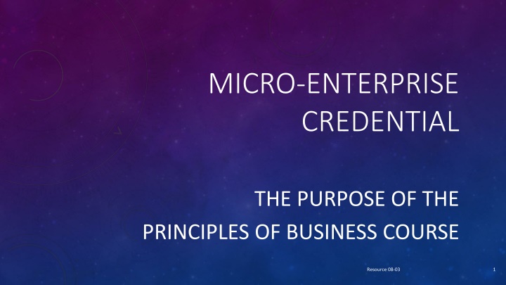 micro enterprise credential