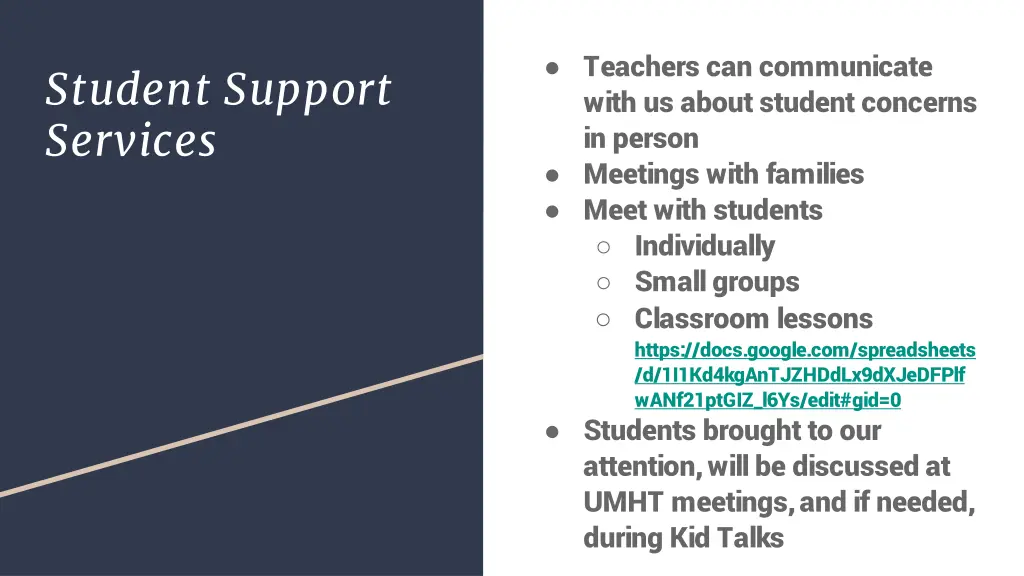 teachers can communicate with us about student
