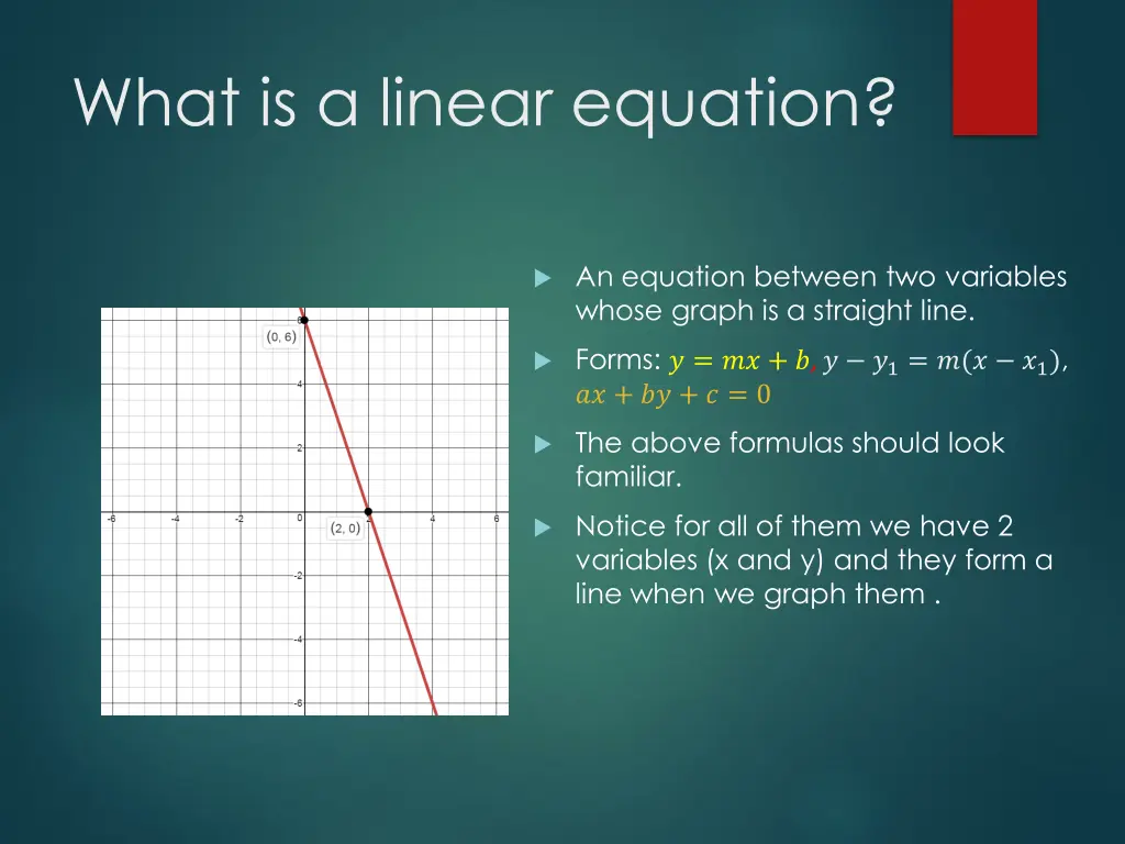 what is a linear equation