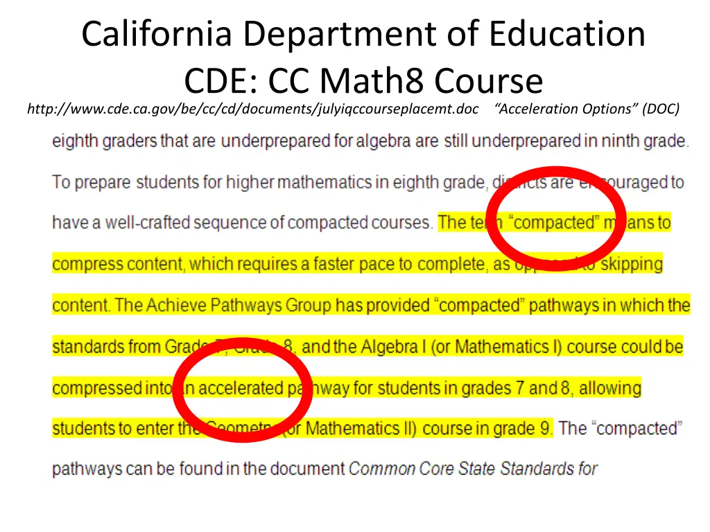 california department of education cde cc math8 1