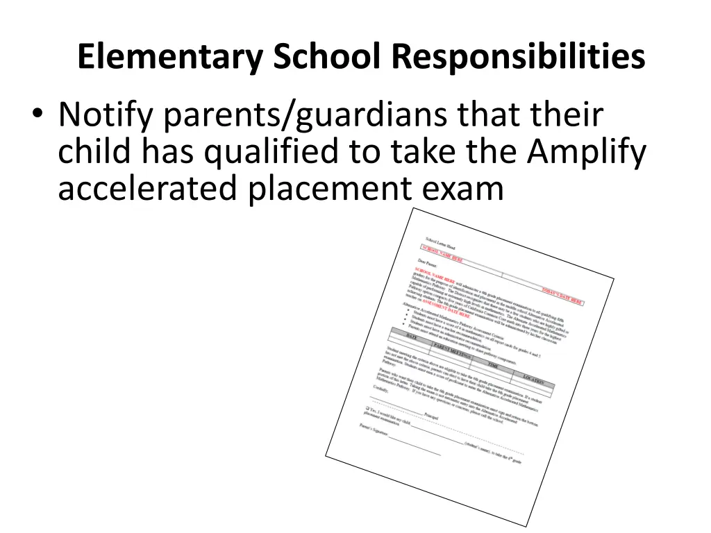 elementary school responsibilities notify parents