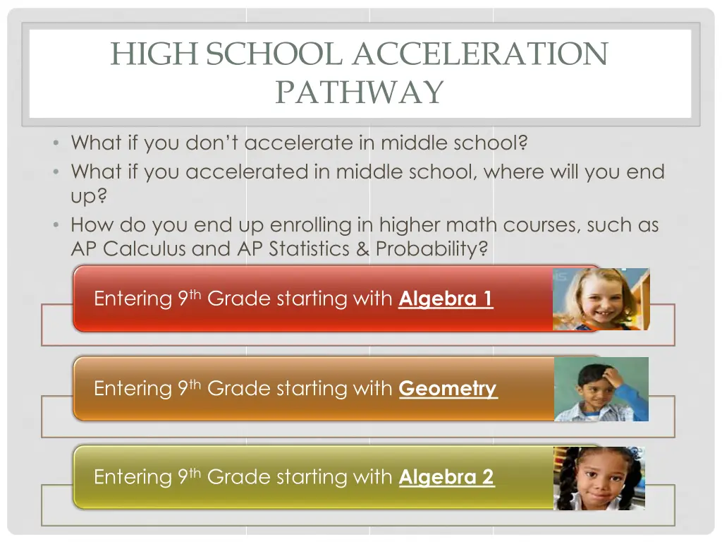 high school acceleration pathway