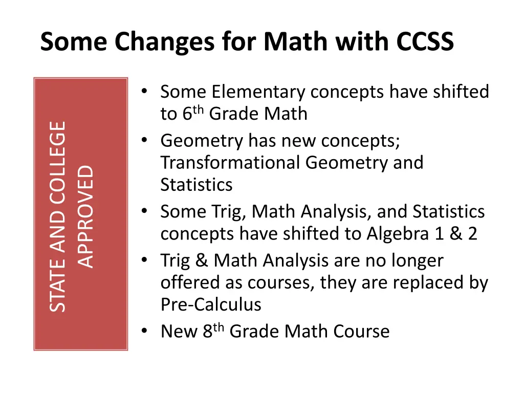 some changes for math with ccss